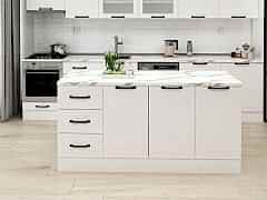 Alvinka 180 Cm Mbr_A Ada Mutfak Dolabı Beyaz Beyaz Suntalam