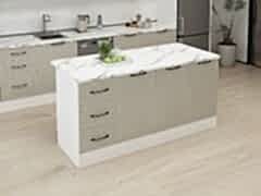 Alvinka 180 Cm Mbr_A Ada Mutfak Dolabı Beyaz Kumtaşı Mdf