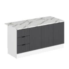 Alvinka 180 Cm Mbr_B Ada Mutfak Dolabı Beyaz Antrasit Suntalam