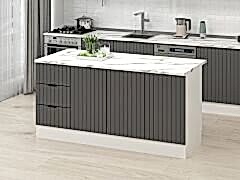 Alvinka 180 Cm Mbr_B Ada Mutfak Dolabı Beyaz Antrasit Mdf