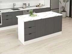 Alvinka 180 Cm Mbr_B Ada Mutfak Dolabı Beyaz Antrasit Mdf