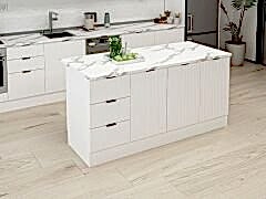 Alvinka 180 Cm Mbr_B Ada Mutfak Dolabı Beyaz Beyaz Mdf