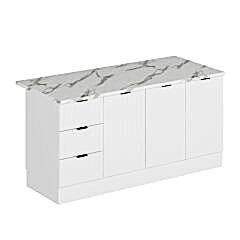 Alvinka 180 Cm Mbr_B Ada Mutfak Dolabı Beyaz Beyaz Mdf