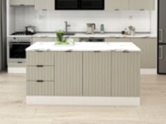 Alvinka 180 Cm Mbr_B Ada Mutfak Dolabı Beyaz Kumtaşı Suntalam