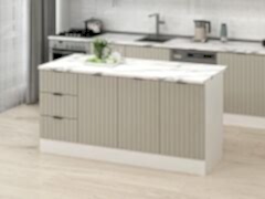 Alvinka 180 Cm Mbr_B Ada Mutfak Dolabı Beyaz Kumtaşı Suntalam