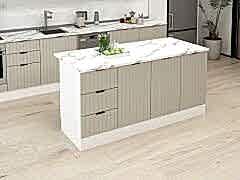 Alvinka 180 Cm Mbr_B Ada Mutfak Dolabı Beyaz Kumtaşı Suntalam