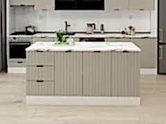 Alvinka 180 Cm Mbr_B Ada Mutfak Dolabı Beyaz Kumtaşı Mdf