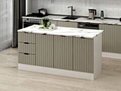 Alvinka 180 Cm Mbr_B Ada Mutfak Dolabı Beyaz Kumtaşı Mdf