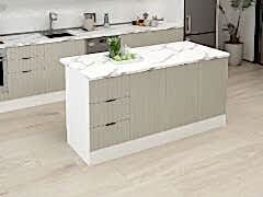 Alvinka 180 Cm Mbr_B Ada Mutfak Dolabı Beyaz Kumtaşı Mdf