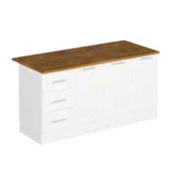 Alvinka 180 Cm Mbr_C Ada Mutfak Dolabı Beyaz Beyaz Suntalam