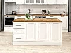 Alvinka 180 Cm Mbr_C Ada Mutfak Dolabı Beyaz Beyaz Mdf