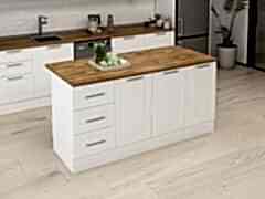 Alvinka 180 Cm Mbr_C Ada Mutfak Dolabı Beyaz Beyaz Mdf