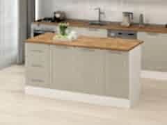 Alvinka 180 Cm Mbr_C Ada Mutfak Dolabı Beyaz Kumtaşı Mdf