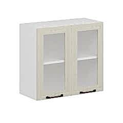 Alvinka Mutfak Modül Mbr_A Üst 2Dk1R 80-H72Cm Dolap Cam Beyaz Kumtaşı Mdf