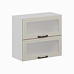 Alvinka Mutfak Modül Mbr_A Üst 2Yk1R 80-H72Cm Dolap Cam Beyaz Kumtaşı Mdf