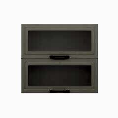 Alvinka Mutfak Modül Mbr_A Üst 2Yk1R 80-H72Cm Dolap Cam Beyaz Kumtaşı Mdf