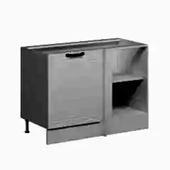 Alvinka Mutfak Modül Mbr_A Alt 1K1R 120Cm Köşe Dolap Beyaz Beyaz Suntalam