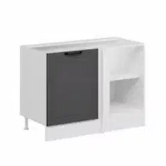 Alvinka Mutfak Modül Mbr_A Alt 1K1R 120Cm Köşe Dolap Beyaz Antrasit Mdf