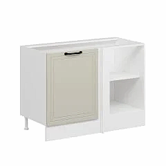 Alvinka Mutfak Modül Mbr_A Alt 1K1R 120Cm Köşe Dolap Beyaz Kumtaşı Mdf