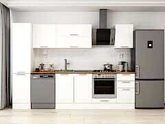 Alvinka 300X210 Cm Klasik Mebran Mutfak Dolabı Mb-E90B45S45-2 Mebran | Beyaz - Suntalam