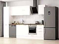 Alvinka 300X210 Cm Klasik Mebran Mutfak Dolabı Mb-E90B45S45-2 Mebran | Beyaz - Suntalam