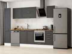 Alvinka 300X210 Cm Klasik Mebran Mutfak Dolabı Mb-E90B45S45-2 Mebran | Antrasit - Suntalam