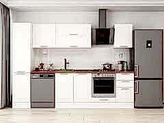 Alvinka 300X210 Cm Klasik Mebran Mutfak Dolabı Mb-E90B45S45-2 Mebran | Beyaz - Mdf