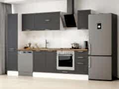 Alvinka 300X210 Cm Klasik Mebran Mutfak Dolabı Mb-E90B45S45-2 Mebran | Antrasit - Mdf