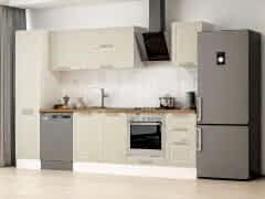 Alvinka 300X210 Cm Klasik Mebran Mutfak Dolabı Mb-E90B45S45-2 Mebran | Kumtaşı - Mdf