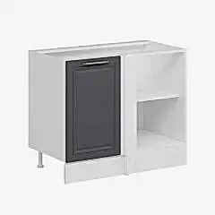 Alvinka Mutfak Modül Mbr_C Alt 1K1R 105Cm Köşe Dolap Beyaz Antrasit Mdf