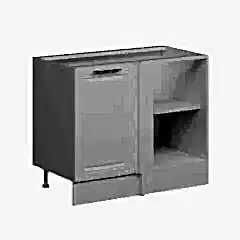 Alvinka Mutfak Modül Mbr_C Alt 1K1R 105Cm Köşe Dolap Beyaz Beyaz Suntalam