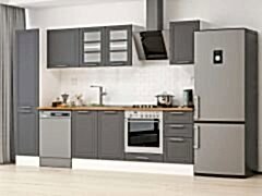 Alvinka 300X210 Cm Klasik Mebran Mutfak Dolabı Mb-E90B45S45-3 Mebran | Antrasit - Mdf