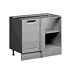 Alvinka Mutfak Modül Mbr_C Alt 1K1R 105Cm Köşe Dolap Beyaz Beyaz Mdf