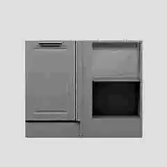 Alvinka Mutfak Modül Mbr_C Alt 1K1R 105Cm Köşe Dolap Beyaz Beyaz Mdf