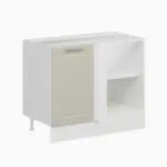 Alvinka Mutfak Modül Mbr_C Alt 1K1R 105Cm Köşe Dolap Beyaz Kumtaşı Mdf