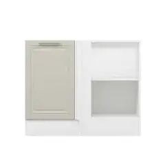 Alvinka Mutfak Modül Mbr_C Alt 1K1R 105Cm Köşe Dolap Beyaz Kumtaşı Mdf