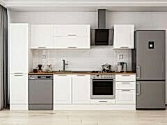 Alvinka 305X210 Cm Klasik Mebran Mutfak Dolabı Mb-E90B45S50-2 Mebran | Beyaz - Suntalam