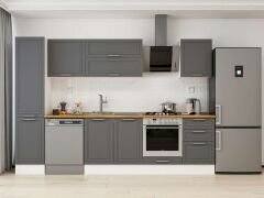 Alvinka 305X210 Cm Klasik Mebran Mutfak Dolabı Mb-E90B45S50-2 Mebran | Antrasit - Suntalam