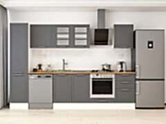 Alvinka 305X210 Cm Klasik Mebran Mutfak Dolabı Mb-E90B45S50-3 Mebran | Antrasit - Suntalam