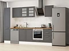 Alvinka 305X210 Cm Klasik Mebran Mutfak Dolabı Mb-E90B45S50-3 Mebran | Antrasit - Suntalam