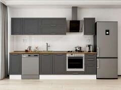 Alvinka 280X210 Cm Klasik Mebran Mutfak Dolabı M-E80S40S40-2 Mebran | Antrasit - Suntalam