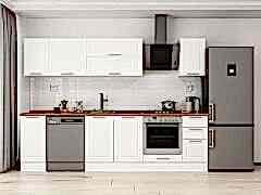 Alvinka 280X210 Cm Klasik Mebran Mutfak Dolabı M-E80S40S40-2 Mebran | Beyaz - Mdf