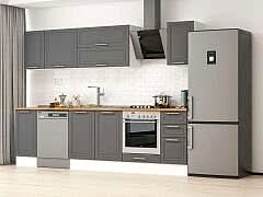 Alvinka 280X210 Cm Klasik Mebran Mutfak Dolabı M-E80S40S40-2 Mebran | Antrasit - Mdf