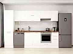 Alvinka 300X210 Cm Klasik Mebran Mutfak Dolabı Mb-E90B50S40-1 Mebran | Beyaz - Mdf