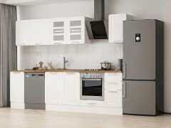 Alvinka 280X210 Cm Klasik Mebran Mutfak Dolabı M-E80S40S40-3 Mebran | Beyaz - Suntalam