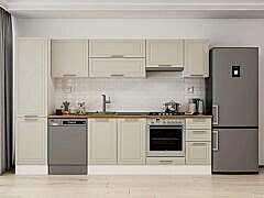 Alvinka 300X210 Cm Klasik Mebran Mutfak Dolabı Mb-E90B50S40-1 Mebran | Kumtaşı - Mdf