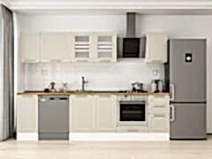 Alvinka 280X210 Cm Klasik Mebran Mutfak Dolabı M-E80S40S40-3 Mebran | Kumtaşı - Suntalam