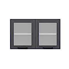 Alvinka Mutfak Modül Mbr_A Üst 2Dk1R 100-H60Cm Dolap Cam Beyaz Antrasit Suntalam