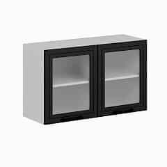 Alvinka Mutfak Modül Mbr_A Üst 2Dk1R 100-H60Cm Dolap Cam Beyaz Antrasit Mdf