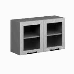 Alvinka Mutfak Modül Mbr_A Üst 2Dk1R 100-H60Cm Dolap Cam Beyaz Beyaz Suntalam